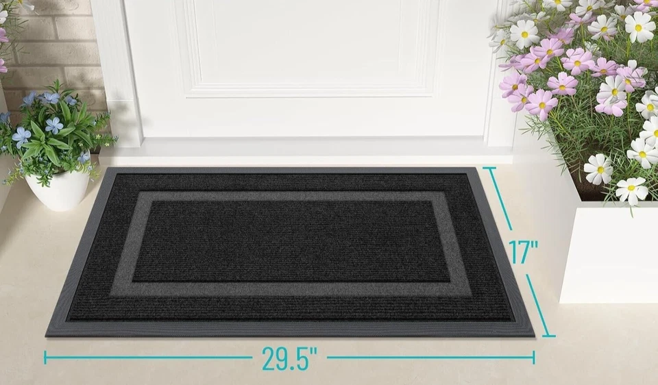 Alfombrilla de puerta delantera entrada interior exterior, impermeable para todas las estaciones, felpudo para todo tipo de clima Foto 2 de 4