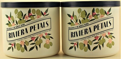 QTY 2 - Bath & Body Works White Barn RIVIERA PETALS 3-Wick 14.5 Oz Candle