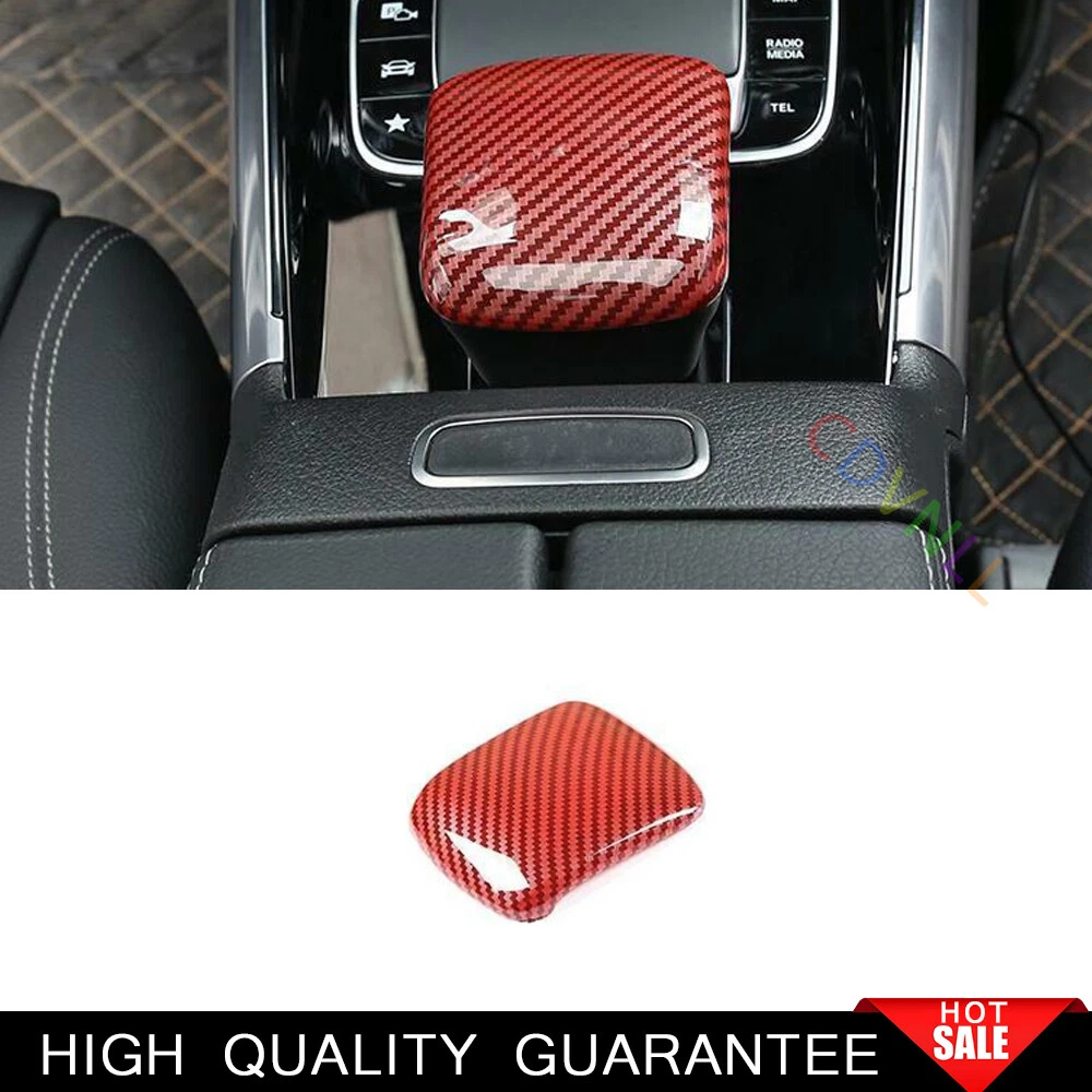 For Benz GLB 2020-2022 Red Carbon Fiber Central Console Gear Shift Knob Trim 1*