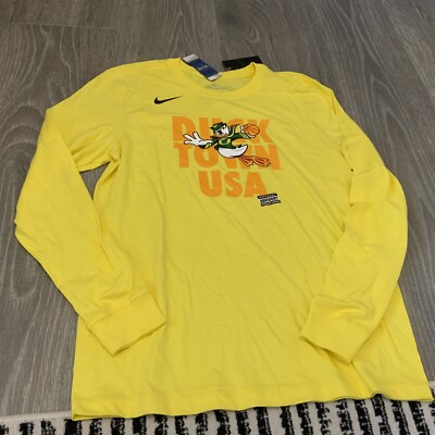 Nike Oregon Ducks 2023 Basketball Shirt Tee Men s Size: XL L/S Yellow NWT