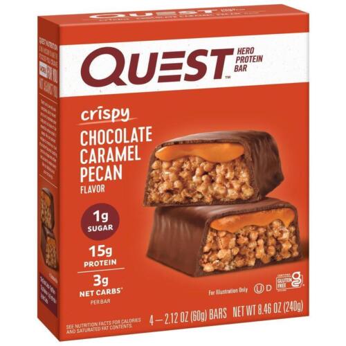 Crispy Protein Bar Chocolate Caramel Pecan Gluten Free 15g Protein 4 Count Snack - Picture 3 of 12