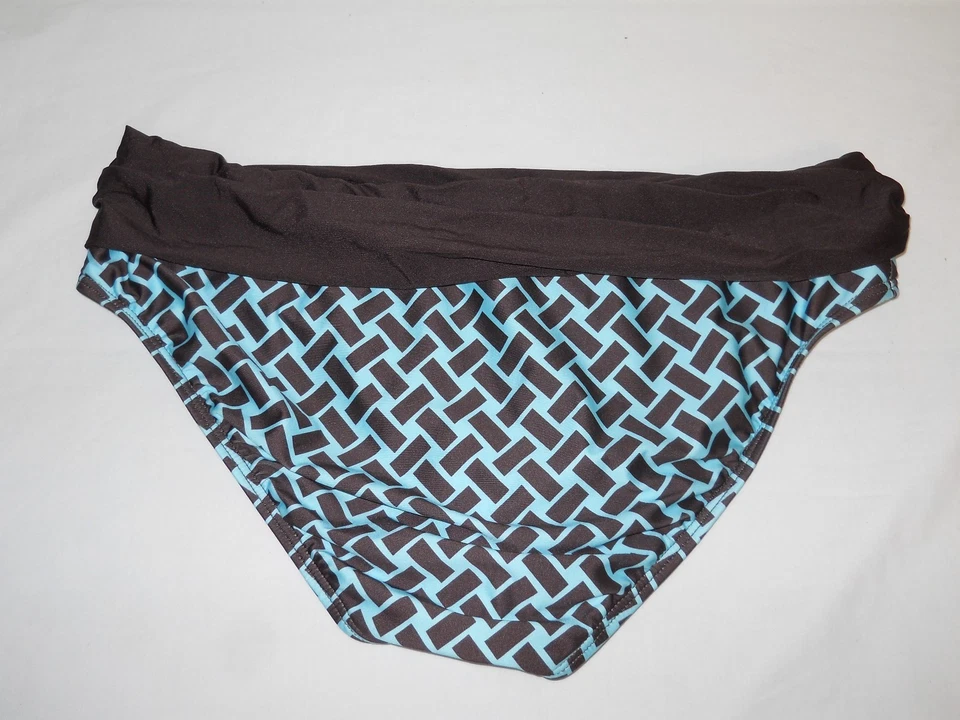 Antonio Melani Mediano Nuevo Mujer Marrón Aqua Bandas Bikini Parte Inferior Traje de Baño Foto 2 de 3