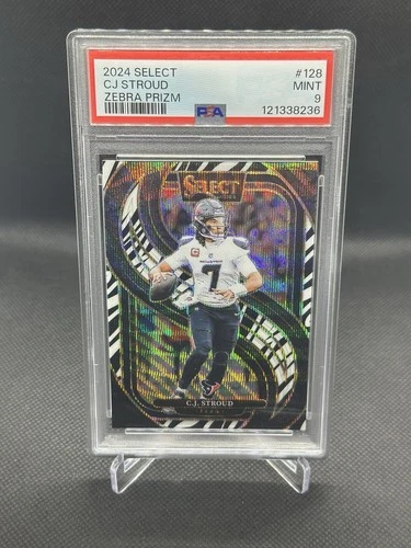 2024 Panini Select C.J. STROUD Zebra PSA 9 MINT PREMIER Texans #42🔥