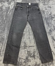 Vtg Levis 501 Jeans Mens 33x34 Gray Button Fly Straight Denim Medium Wash