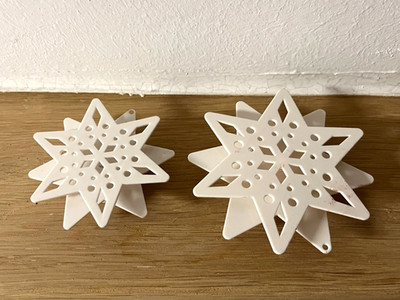 IKEA STRÅLA LED Schneeflocke Stern Licht Kerze Weiß Batterie Schalter Aufhängen