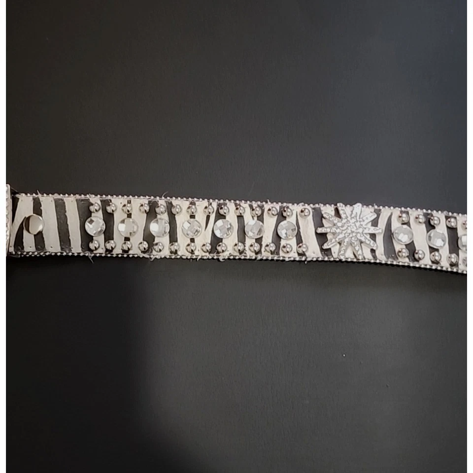 Cinturón de Cuero Blazin Roxx Vaquera Occidental Cebra Estrás Rancho Rodeo M Foto 4 de 4