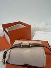 NIB Hermes Heure H Watch 21mm Mini Model Gold Epsom Hour Cape Cod Nantucket Cut 7