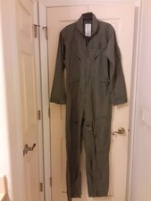 VTG USAF Fire Resistant Summer Flyers Flight Suit Coveralls 42L US Green