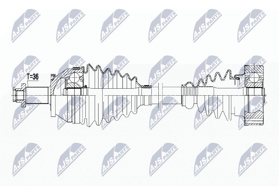 NTY Drive Shaft NPW-WW-123 for Seat Skoda VW, Front Axle Left, New - Image 3