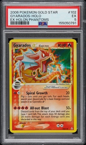 2006 POKEMON EX HOLON PHANTOMS GOLD STAR #102 GYARADOS-HOLO PSA 5