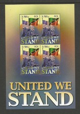 SAINT KITTS 2002 UNITED WE STAND SHEETLET OF 4. MINT NEVER HINGED