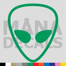Alien Face Vinyl Die Cut Decal Sticker - UFO ET Space Head