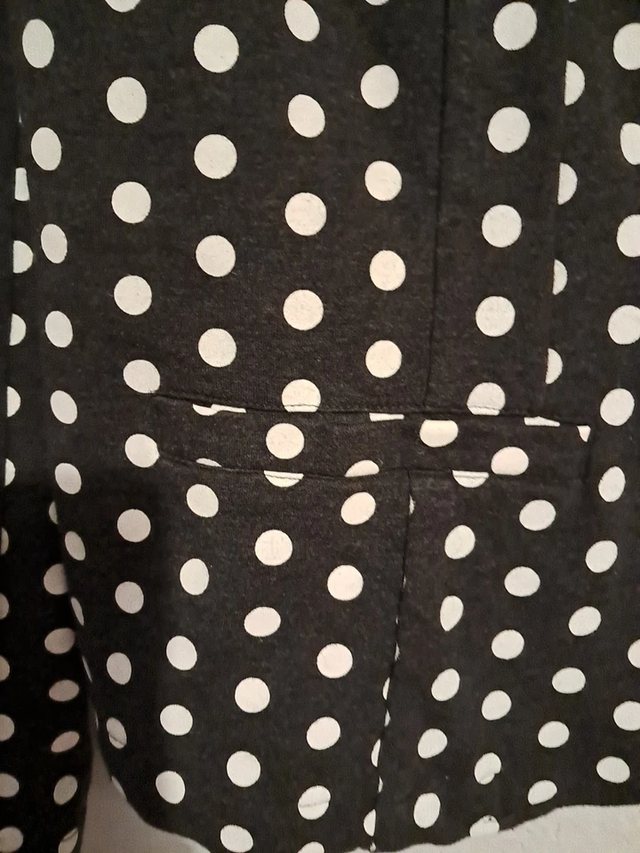 Blazer Lane Bryant Drape Un Botón Mujer Talla 14 Negro Blanco Lunares Preppy Foto 4 de 4