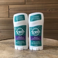 (2) Tom's of Maine Deodorant WILD LAVENDER 2.25 oz Each