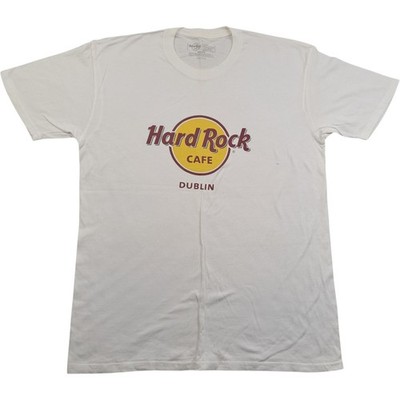 Hard Rock Cafe T-Shirt Extra Large Herren weiß Baumwolle Freizeit Dublin Musik Grafik