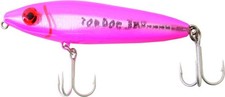 Mirrolure 84MR-HP Top Dog Jr Surface Hot Pink Bk-Be/Silver 4in 3/4oz