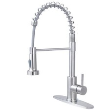 SHACO Kitchen Faucet with Pull Down Sprayer, 18 Inch Tall High Brushed Nickel