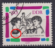 DDR 1023 f10 gestempelt Plattenfehler n. Schrage