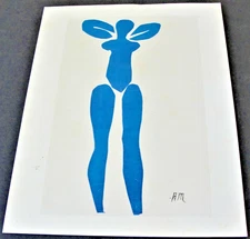 HENRI MATISSE, French, STANDING BLUE GIRL-1978 Repro. Art Print-Postcard.
