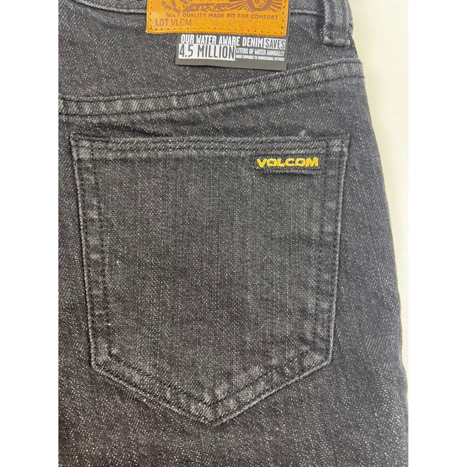 Volcom Vorta Slim Fit Stony Black Comfort Stretch Black Denim Jeans Men's Sz 27 - Image 3 of 4