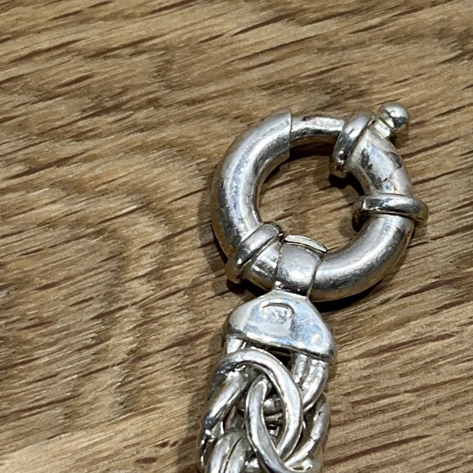 Неподписанный византийский филигранный коренастый браслет из серебра 925 пробы 7,5 дюйма - Италия - Изображение 4 из 4