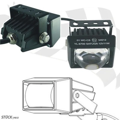 LED-Ellipsoidscheinwerfer Abblendlicht E13 B 76xH 62xT 44mm Uni-Halter E-geprüft