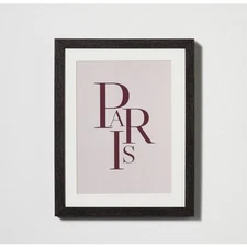 Threshold Studio McGee 11" x 14" PARIS Framed Under Glass Mat Dark Wood Wall Art