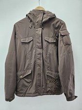 Womens Salomon ClimaPro Ski Jacket Brown Hooded Waterproof Coat Size L C12