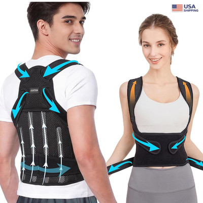 New Adjustable Posture Corrector Back Support Brace Shoulder Straightener Unisex