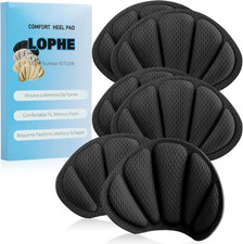 LOPHE 3 Pairs Heel Cushion Pads - 5 Mm Memory Foam Thick Arch Support Pads, Self