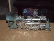 Vintage Avon Silver Train Engine Cologne Bottle Leather After Shave Empty