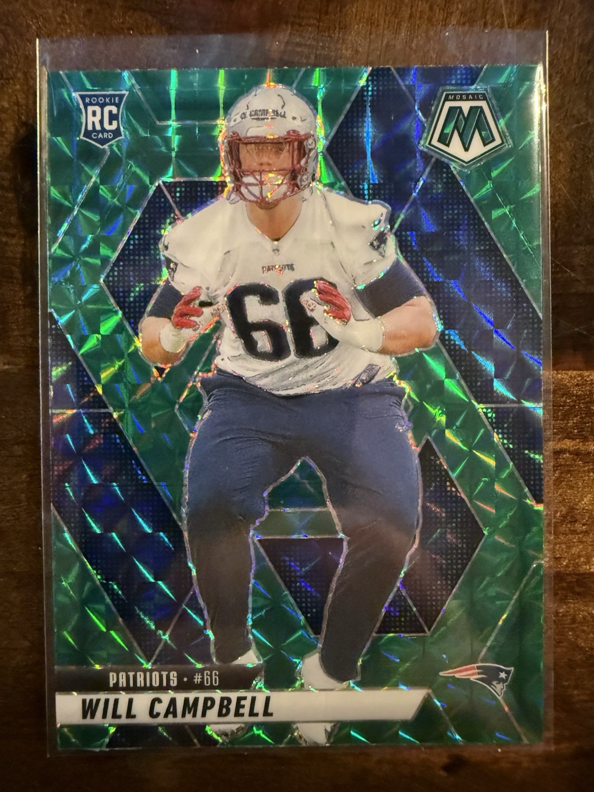 WILL CAMPBELL 2025 MOSAIC #378 GREEN PRIZM ROOKIE RC LSU NEW ENGLAND PATRIOTS 🔥
