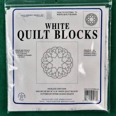 Vintage Jack Dempsey Stamped Quilt Blocks  #732 Pattern #33 (Set of 6)