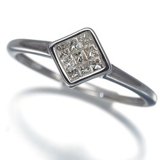 Diamond 0.20ct Ring 18K 750 White Gold