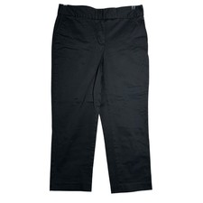 Liz Claiborne Jackie Black Cotton Spandex Straight Leg Cropped Pants Size 10