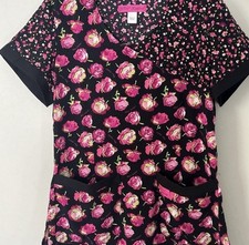 Betsey Johnson Koi Floral Scrub Top Women  s Medium