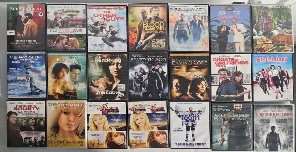  Lot 50 DVD Mix BIlingual, Bilingue English, French   Pre-owned  - Image 3 of 4