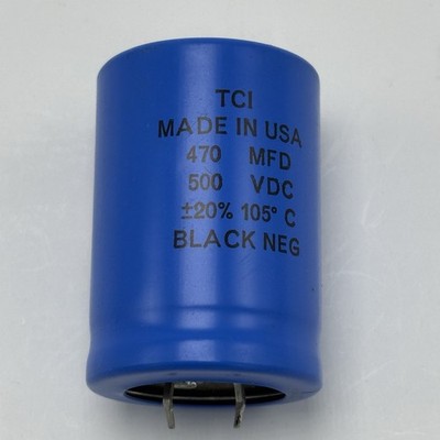 TCI 500V 470uF 35x50mm 105C Capacitor (NOS Made In USA)