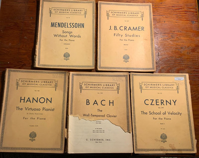 Lot 5 Antique Schirmer s Library Of Musical Classics Czerny Bach Hanon + Piano