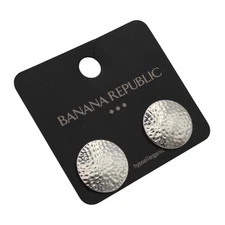 Banana Republic Post Back Hammered Silver Disc Earrings #BRE68