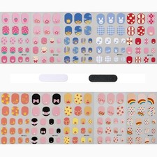 Colorful Nail Stickers Self Adhesive Full Nails Wraps Cute Cartoon Style-46