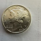 1920 D Mercury Dime Uncirculated Silver 10C US Coin Business Strike Full bands