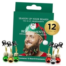  Beard Ornaments for Men Colorful Christmas Baubles - Easy-Attach Funny 