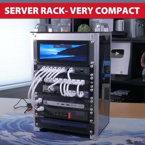 GeeekPi 8U Server Cabinet, 10 inch Rack for Network, Servers, Audio,... - Photo 3/9