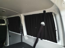 Gardinen für VW T5 T6 T6.1 Transporter langer Radstand mit Heckklappe Schwarz718