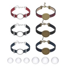 Bracelet Blanks for Jewelry Making 6pcs 18/25mm Blue/Black/Red/Bronze