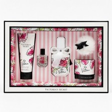 VTG Victoria's Secret XO Victoria 5 Pc Gift Set EDP Lotion Puff NIB Rare