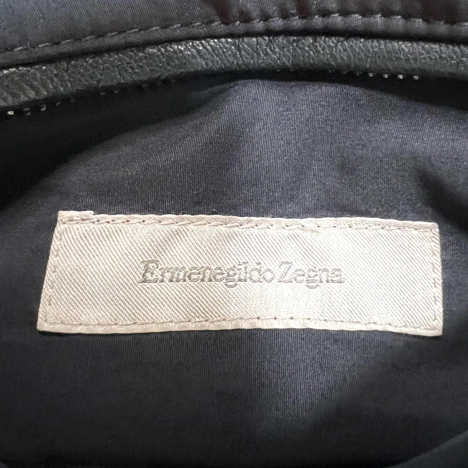 Ermenegildo Zegna Jacket Mens 56 Navy Reversible Cashmere Silk Bomber Italy Made - Image 2 of 4