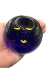 Vintage Blue Cobalt Glass Paperweight Yellow Face Night Sky — photo 5