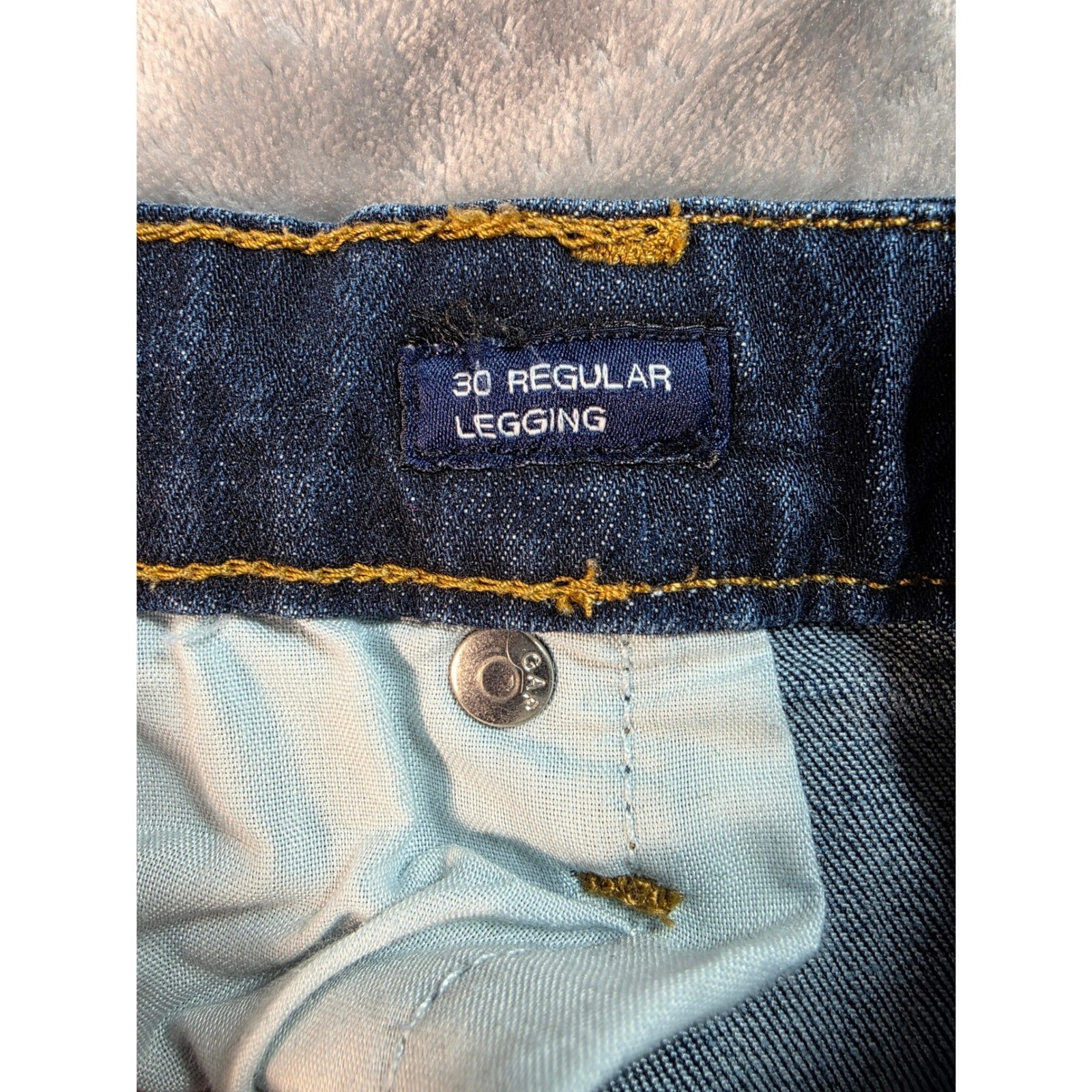 Gap Denim Legging Jeans Women 30R (32"W 26"L) Dark Wash Blue image 3